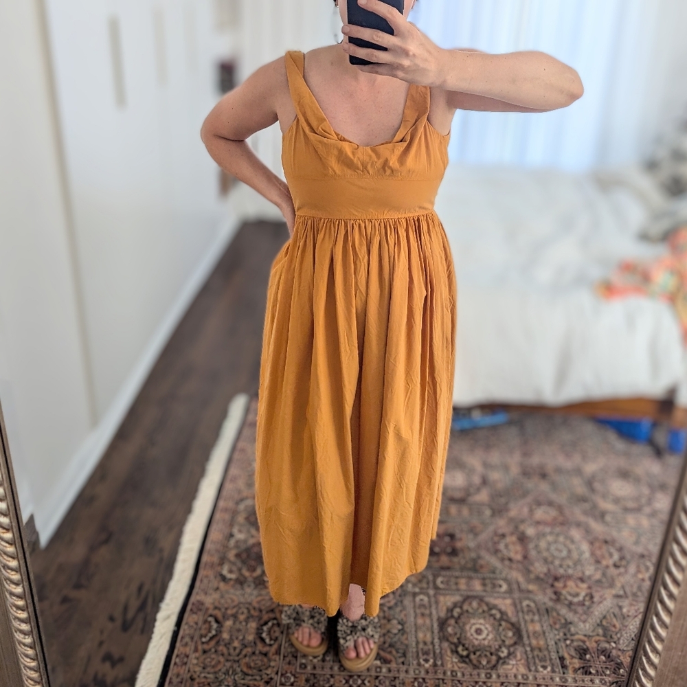 Rebecca Taylor Twist Strap Slub Sateen Dress